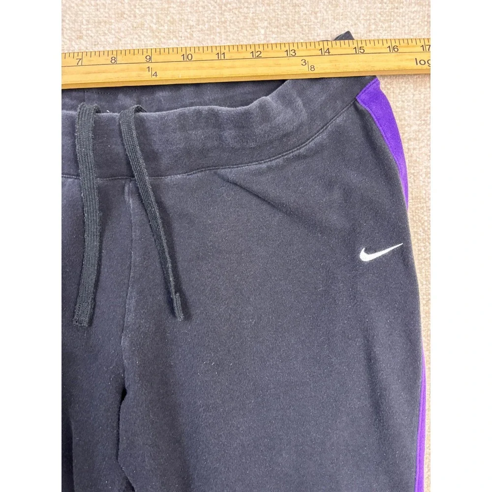 Y2K Nike The Athletic Dept Womens XL Black Purple Side Stripe Sweatpants Joggers